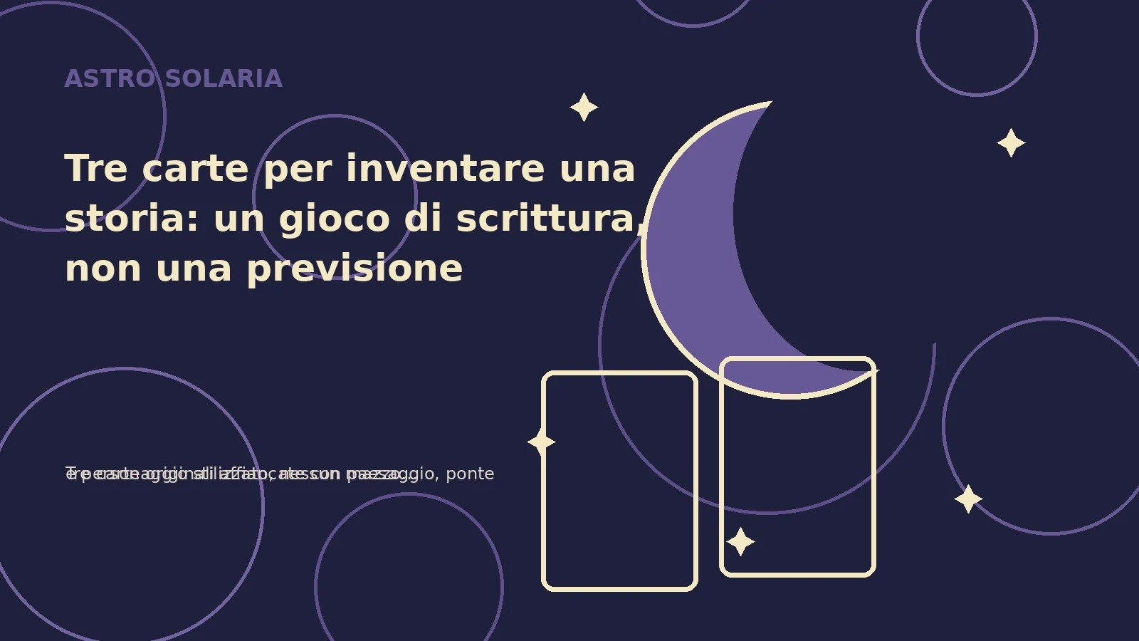 Tre carte per inventare una storia: un gioco di scrittura, non una previsione