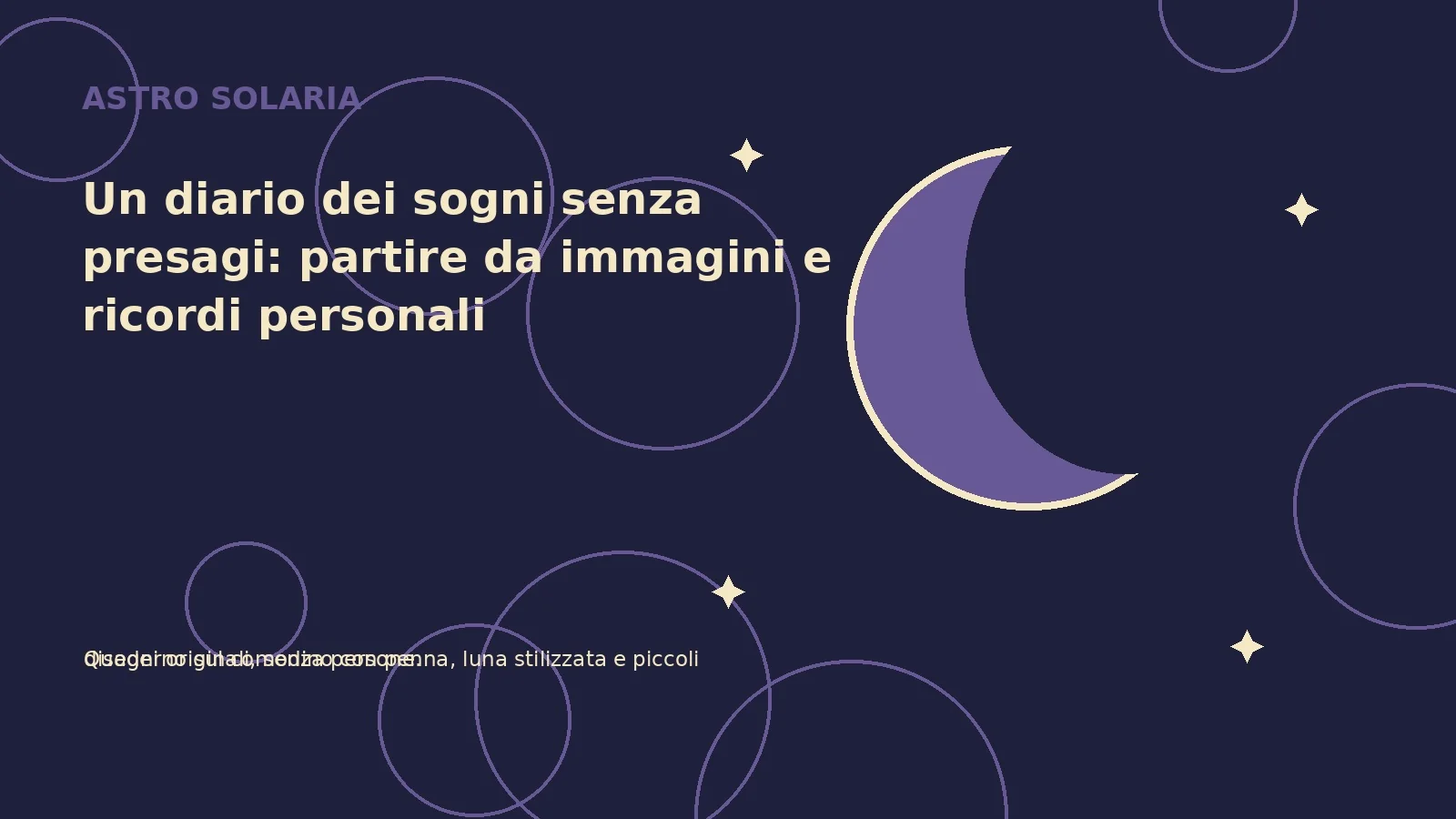 Un diario dei sogni senza presagi: partire da immagini e ricordi personali
